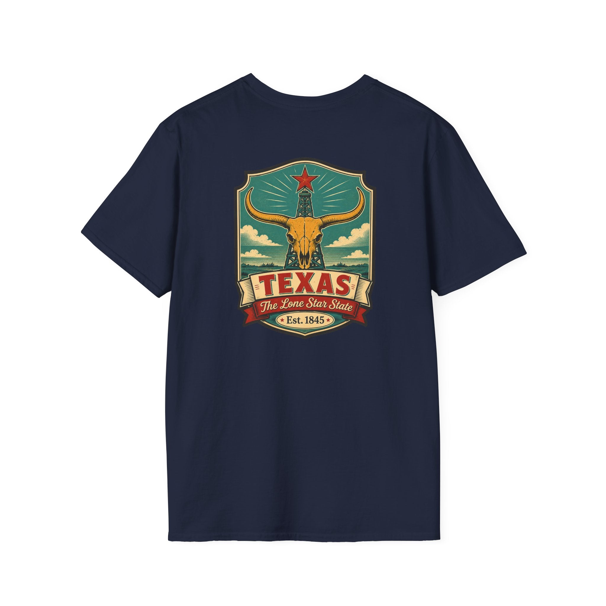 Texas Longhorn T-shirt, navy, with longhorn Texas crest graphic on chest