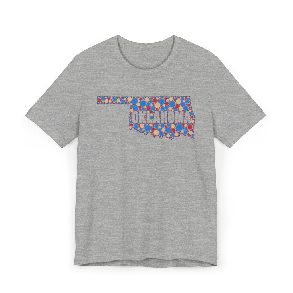 Heather gray Oklahoma floral map graphic t-shirt, crew neck short sleeves