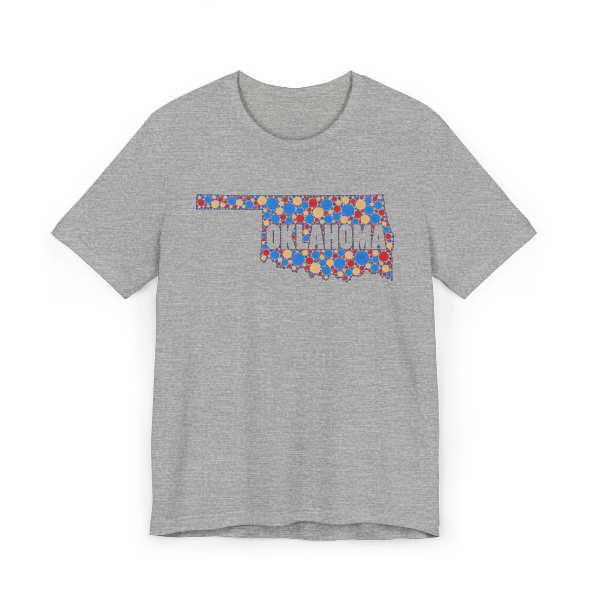 Heather gray Oklahoma floral map graphic t-shirt, crew neck short sleeves