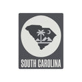 South Carolina metal wall sign: dark gray with white circular map and “SOUTH CAROLINA” text