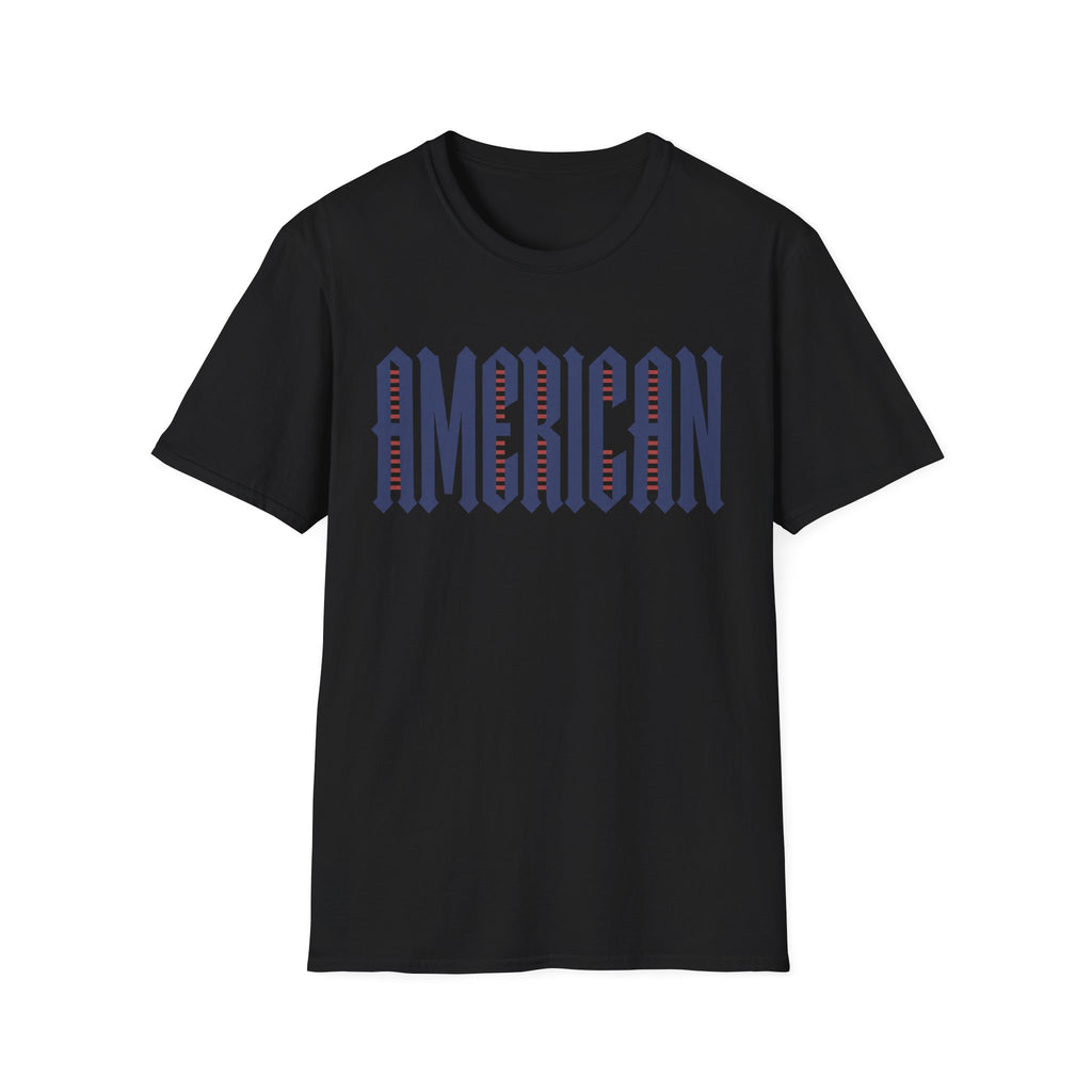 American Flag Stripe Lettering T-Shirt - Patriotic USA Pride Tee