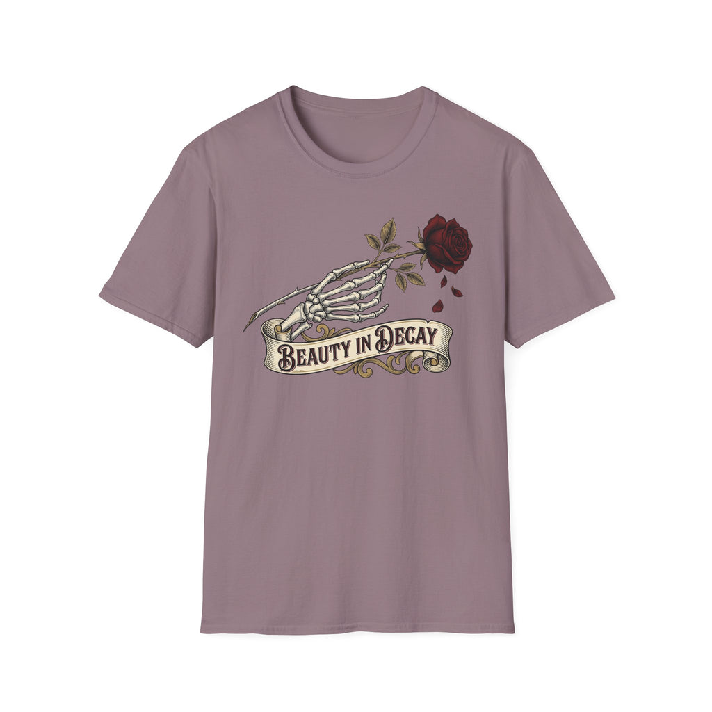 Beauty in Decay T-Shirt - Skeleton Hand & Rose Gothic Tattoo Tee