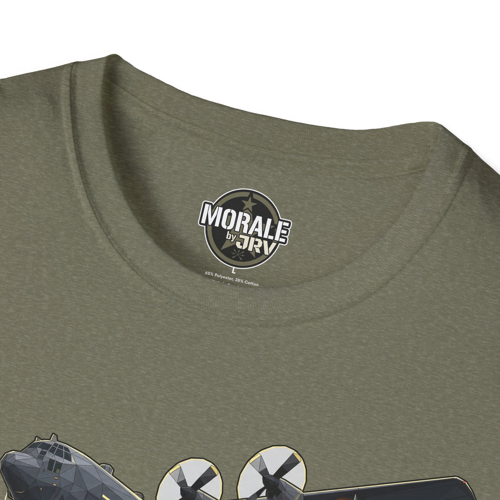 Death From Above T-shirt, military green crew neck with Morale by DRIV logo