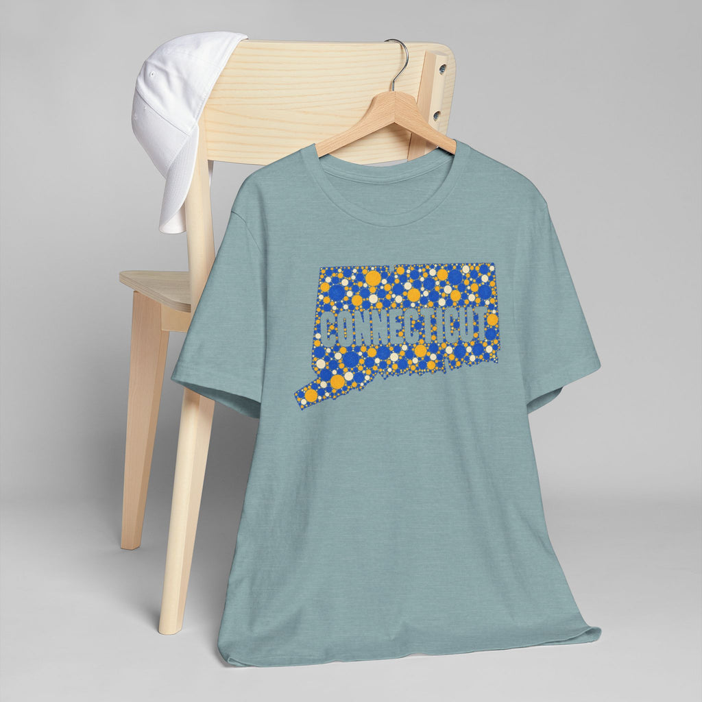 Connecticut State Floral Pattern T-Shirt | Connecticut Map Outline Graphic Tee