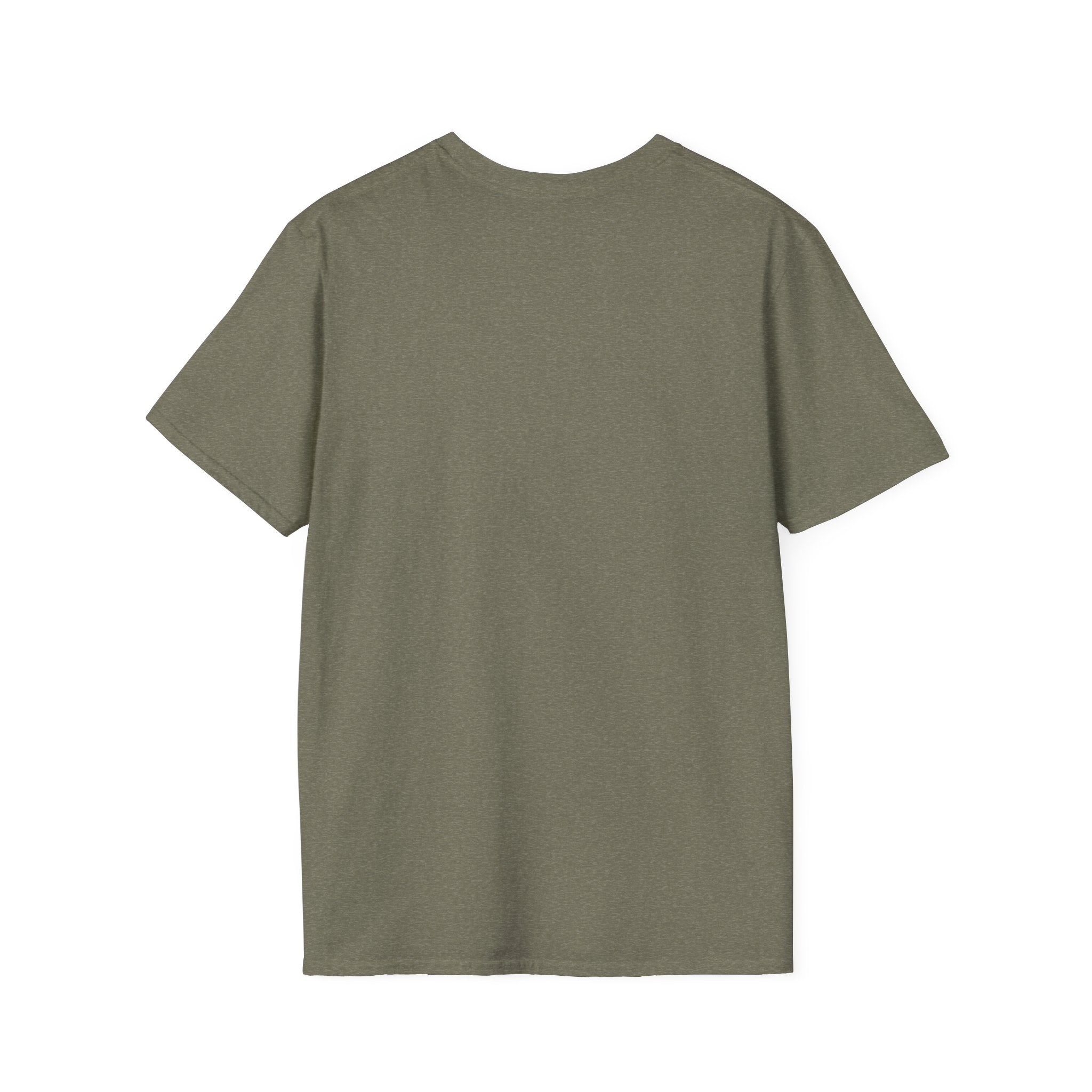 Olive green Coast Guard Cutter T-Shirt with geometric ship and rough seas graphic