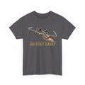 Dark gray jet attack graphic T-shirt with “Go Ugly Early” text and aircraft illustration.
