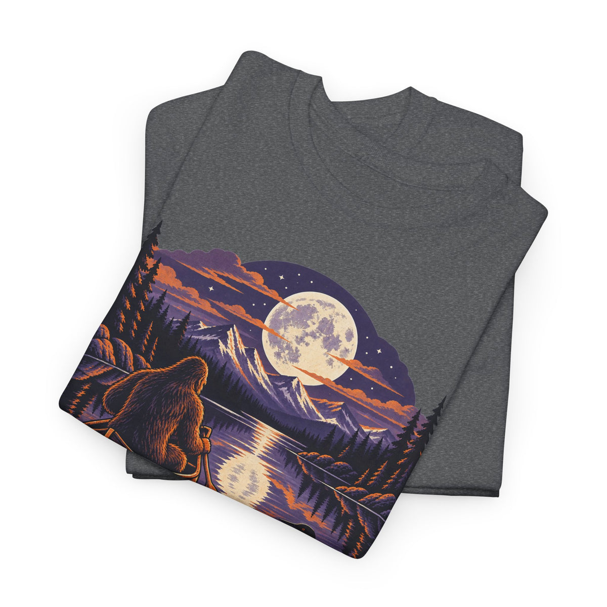 Paddle After Dark Canoe T-Shirt, Moonlit Lake Night Paddling Shirt for Men and Women, Vintage Canoeing Gift Tee
