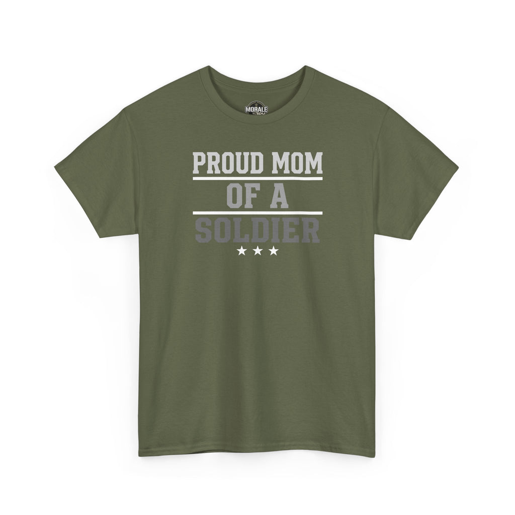 Military green crew-neck T-shirt with 