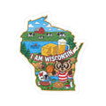 I Am Wisconsin sticker with illustrated state scene, animals, and “I AM WISCONSIN” text