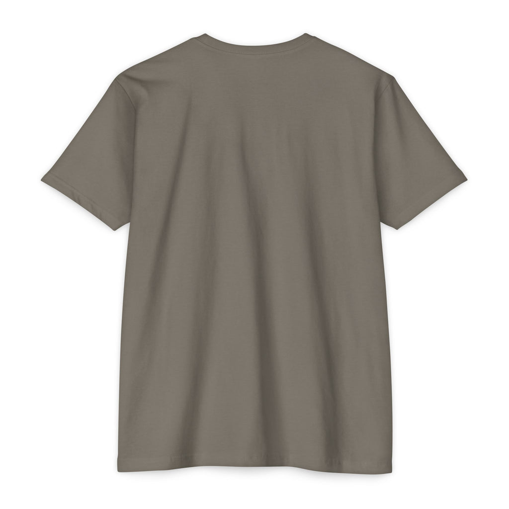 Taupe bomber T-shirt back view, plain