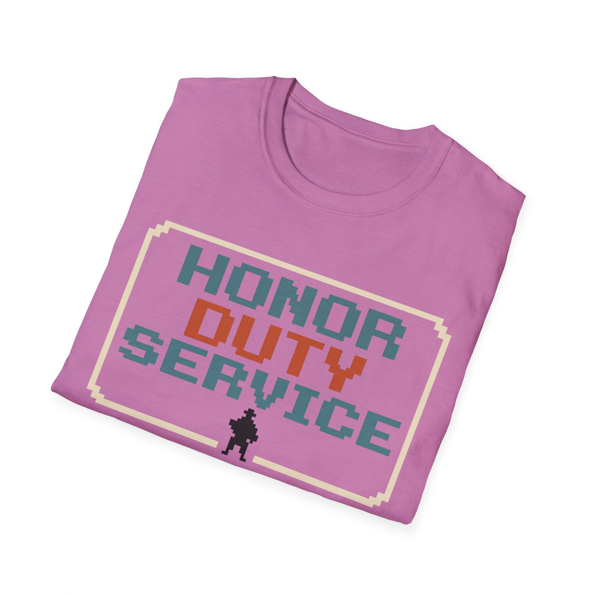 Honor Duty Service T-Shirt - Retro Pixel Veteran Tribute Tee