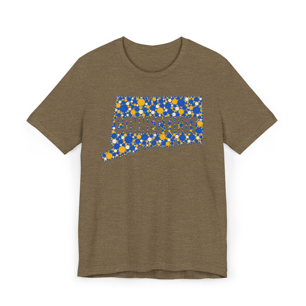 Connecticut State Floral Pattern T-Shirt | Connecticut Map Outline Graphic Tee