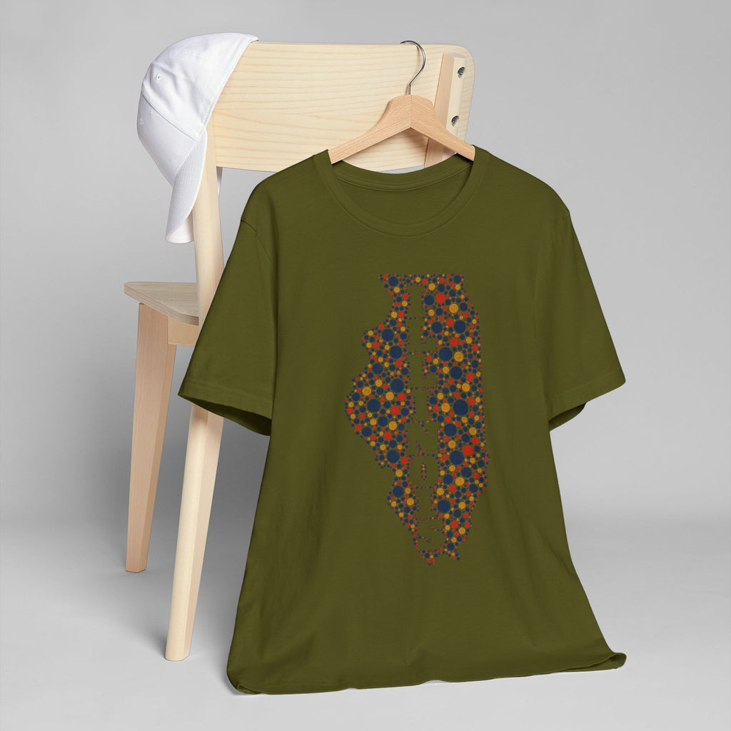 Illinois State Floral Polka Dot T-Shirt | Illinois Outline Graphic Tee