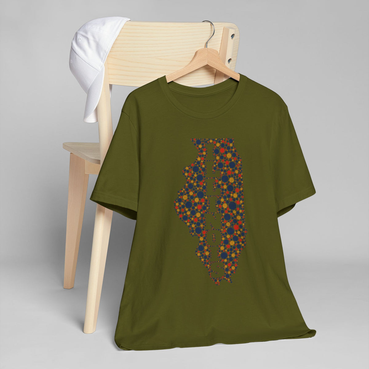 Illinois State Floral Polka Dot T-Shirt | Illinois Outline Graphic Tee
