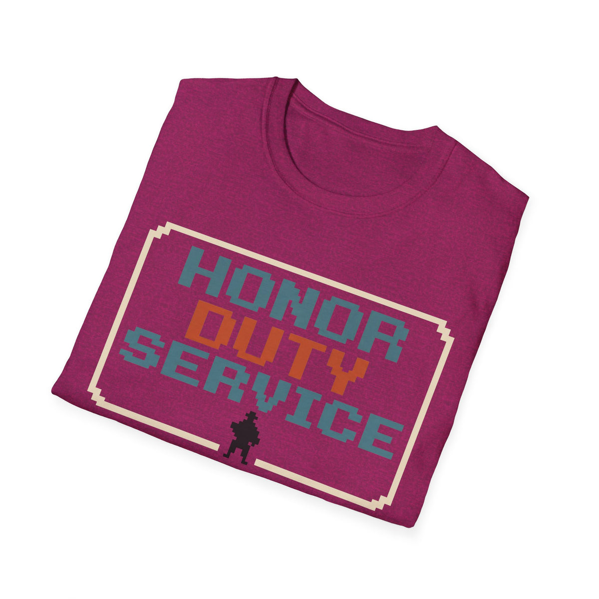 Honor Duty Service T-Shirt - Retro Pixel Veteran Tribute Tee
