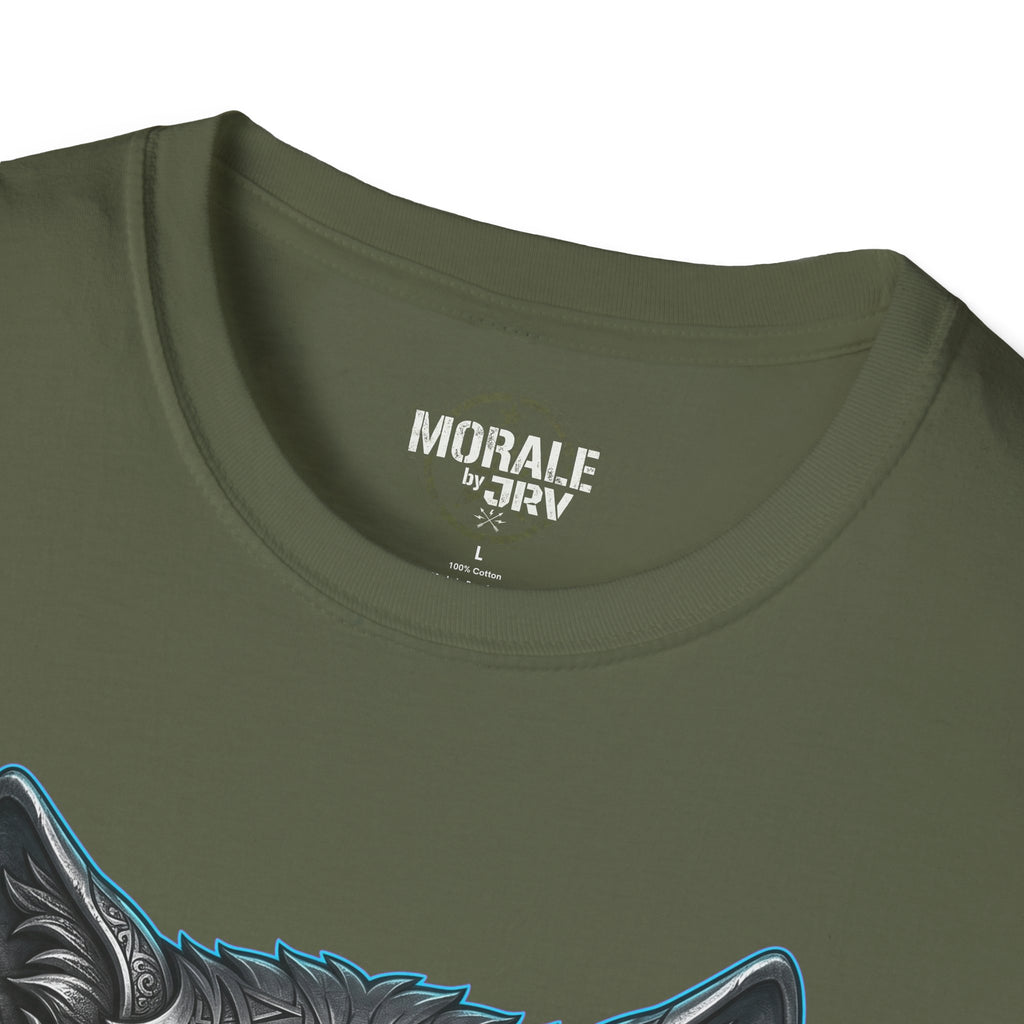 Military Green crew-neck T-shirt with brand logo at the collar