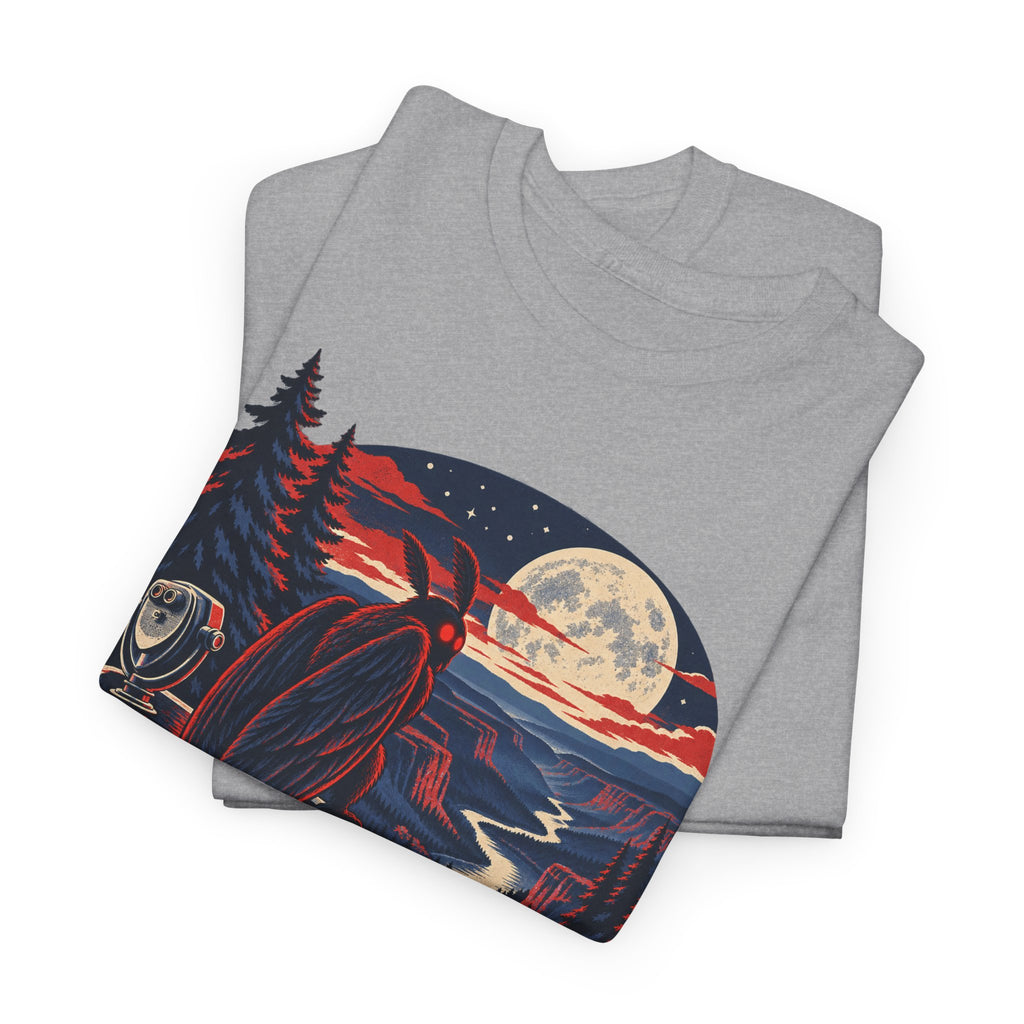 Scenic Overlook Raven T-Shirt, Moonlit Mountain Valley Road Trip Shirt for Men and Women, Vintage Hiking Graphic Tee