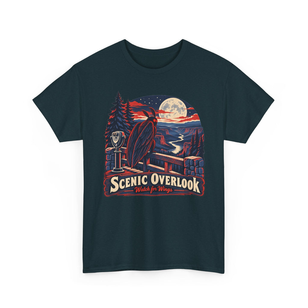 Scenic Overlook Raven T-Shirt, Moonlit Mountain Valley Road Trip Shirt for Men and Women, Vintage Hiking Graphic Tee