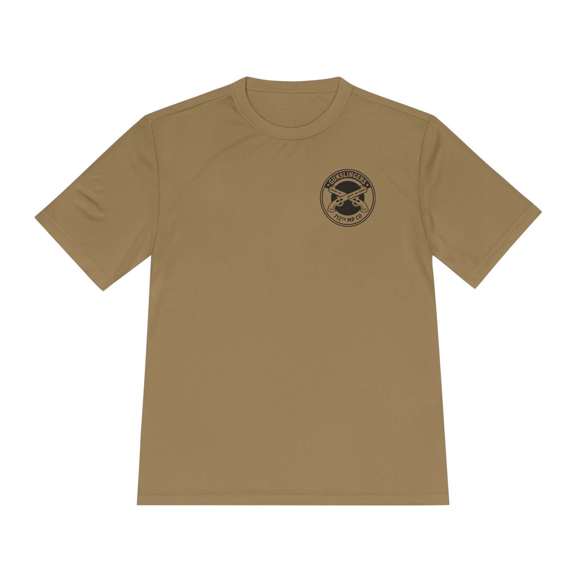 Coyote brown tactical T-shirt with chest circular logo