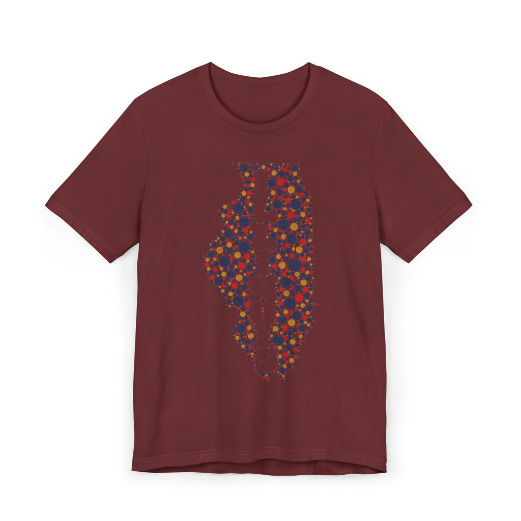 Illinois State Floral Polka Dot T-Shirt | Illinois Outline Graphic Tee
