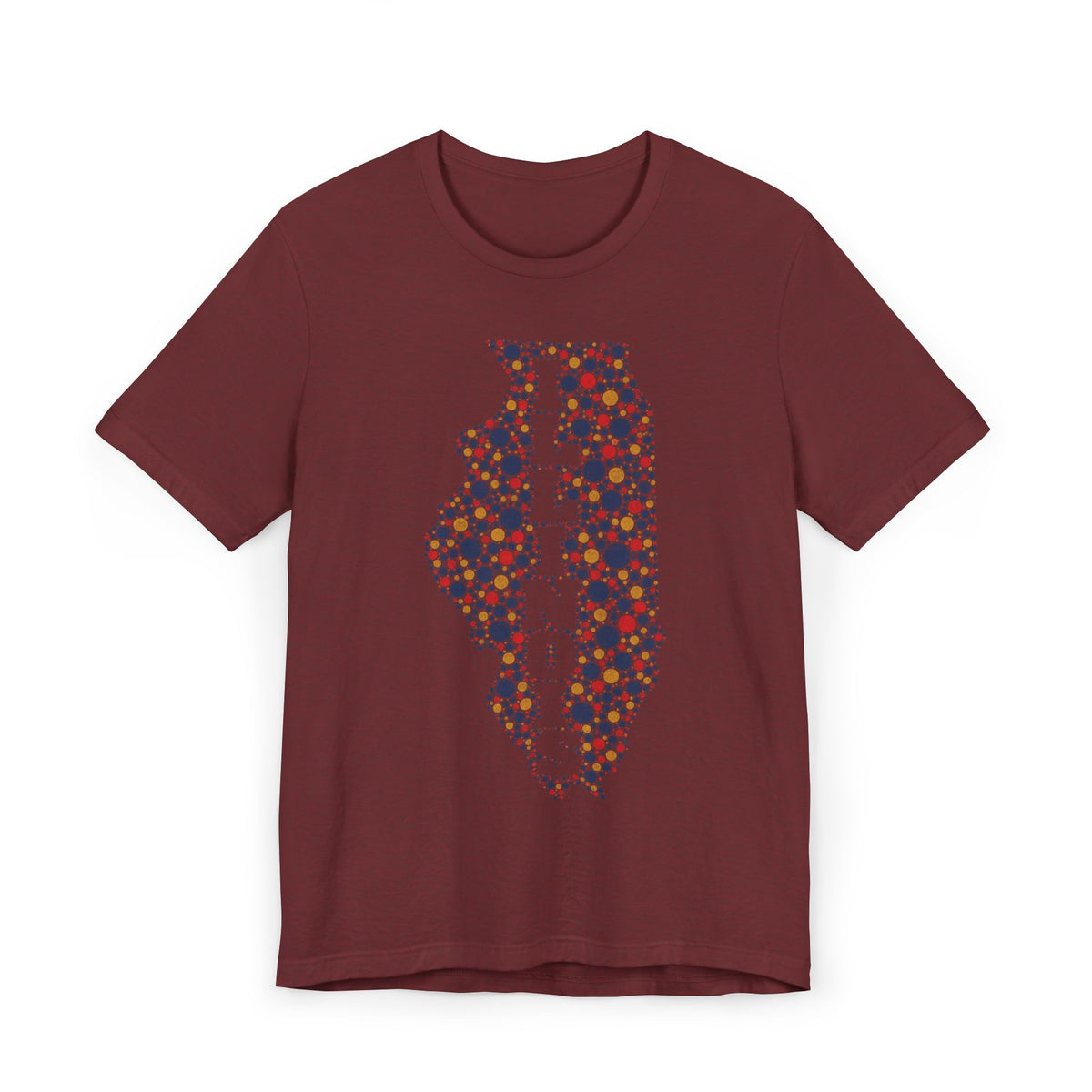 Illinois State Floral Polka Dot T-Shirt | Illinois Outline Graphic Tee