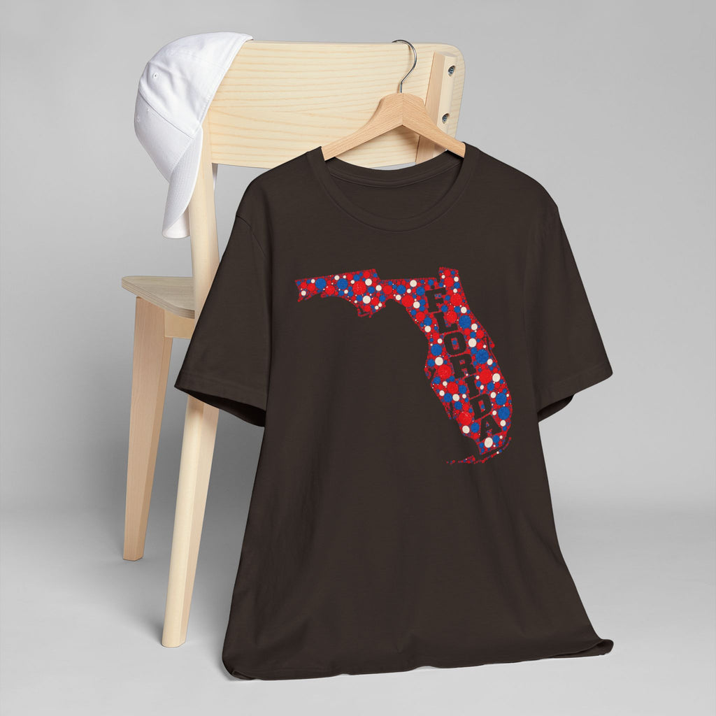Florida State Floral Pattern T-Shirt | Colorful Florida Outline Graphic Tee