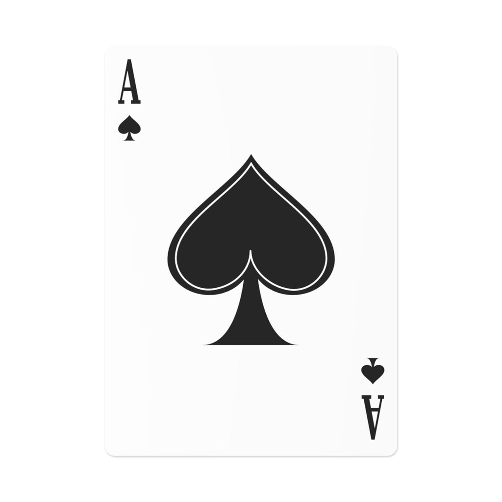 Poker card with an Ace of spades symbol on a white card face