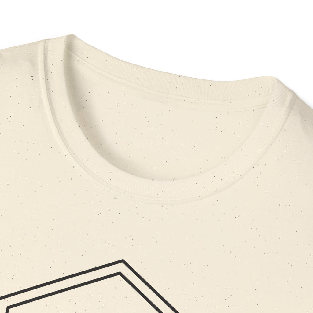 Cream T-shirt with crew neck and partial boot graphic print