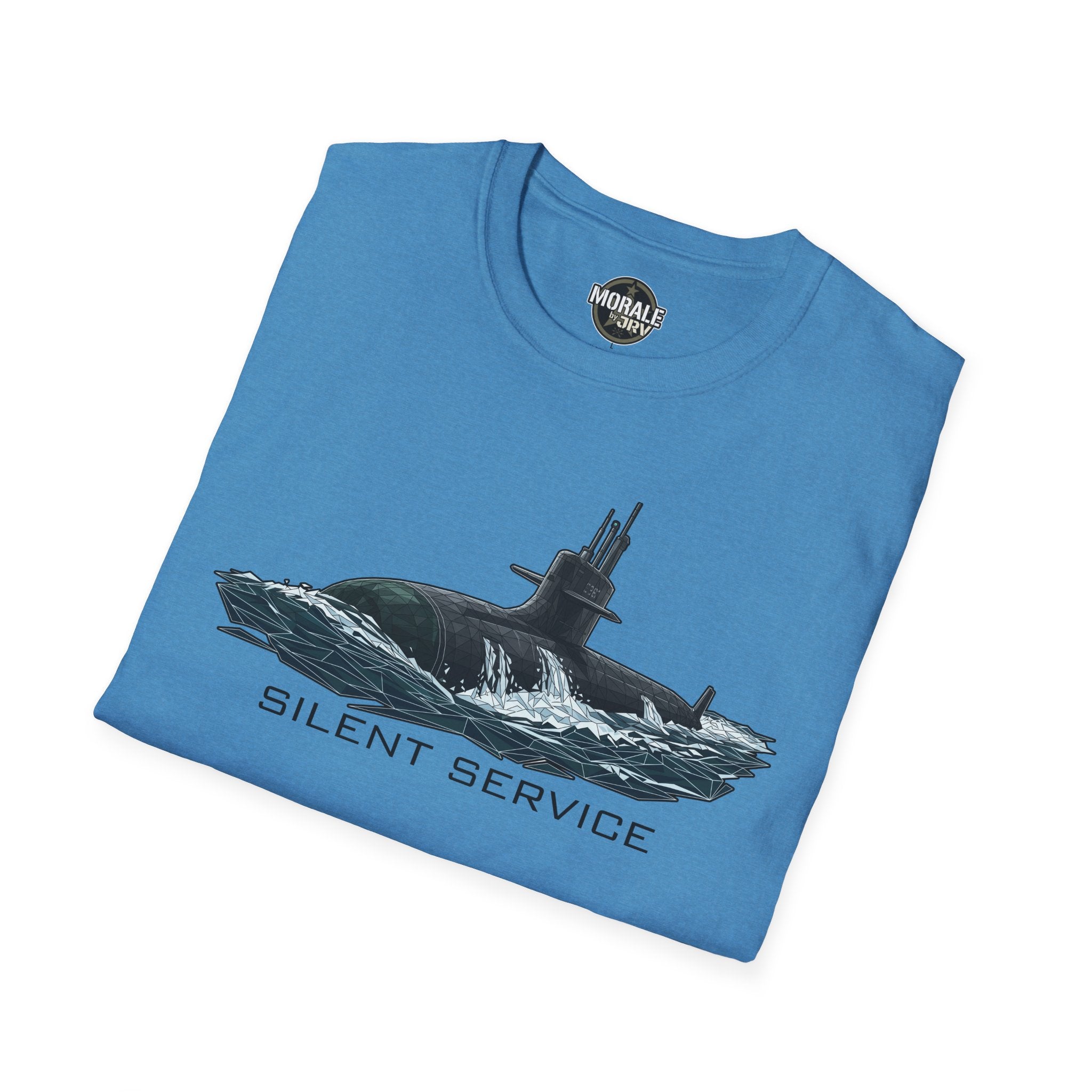 Blaues Silent-Service T-Shirt mit U-Boot-Graphic und Schriftzug