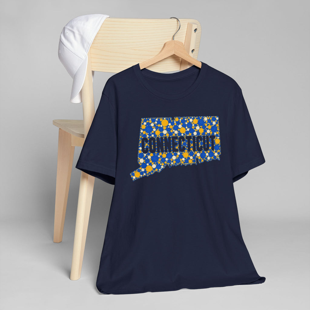 Connecticut State Floral Pattern T-Shirt | Connecticut Map Outline Graphic Tee