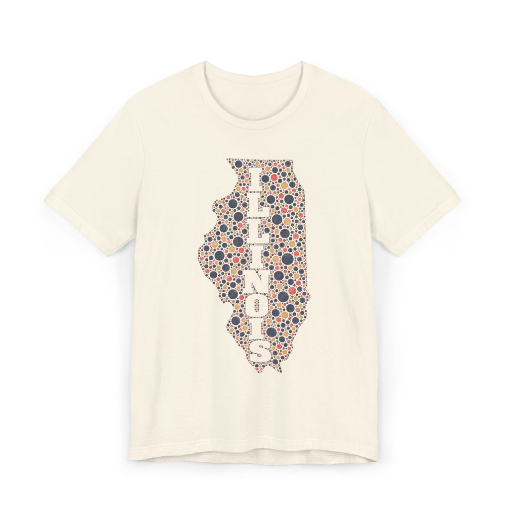 Illinois State Floral Polka Dot T-Shirt | Illinois Outline Graphic Tee