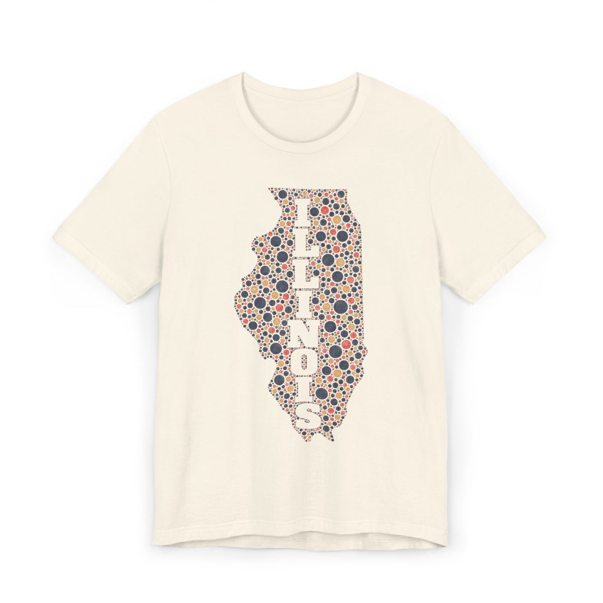 Illinois State Floral Polka Dot T-Shirt | Illinois Outline Graphic Tee