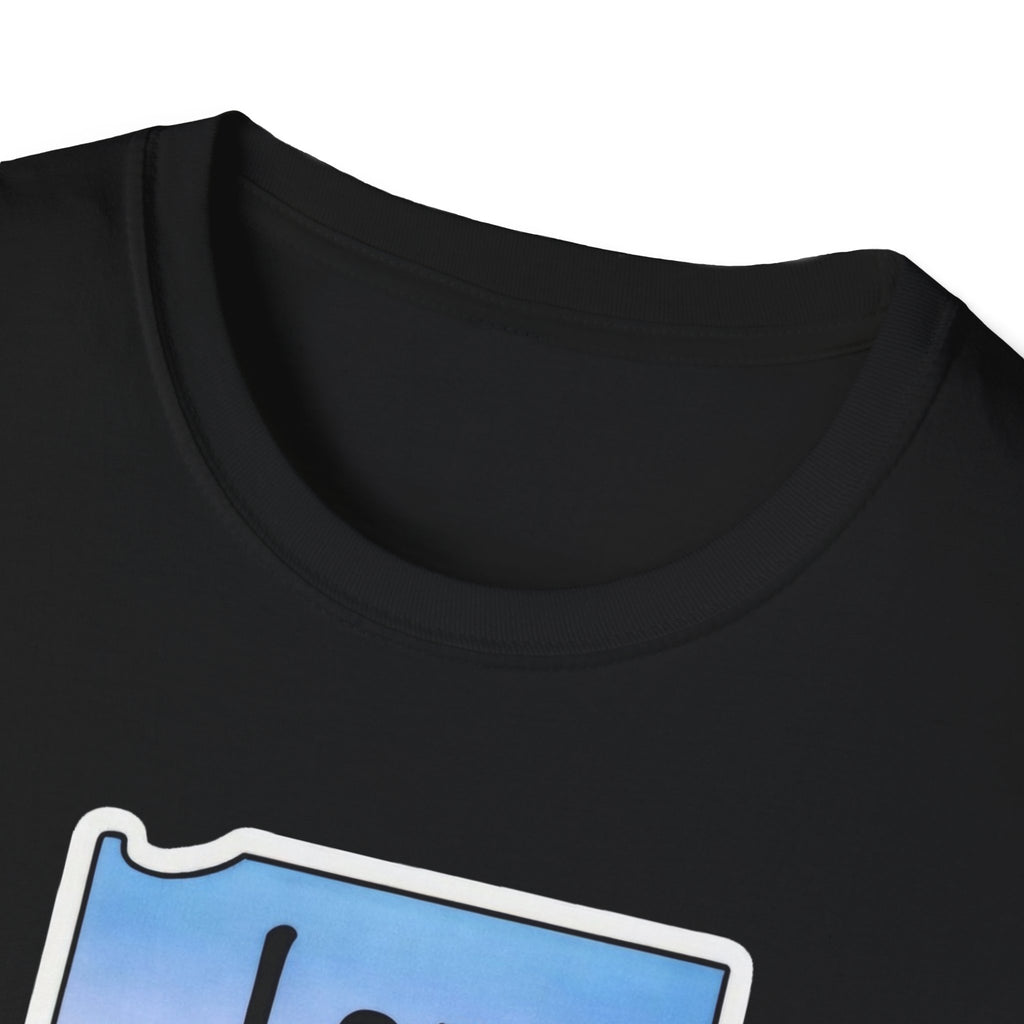 I am Indiana T-Shirt schwarz: Halsbereich mit Rand des Kartenprints
