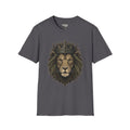 Charcoal lion head T-shirt with crown graphic
