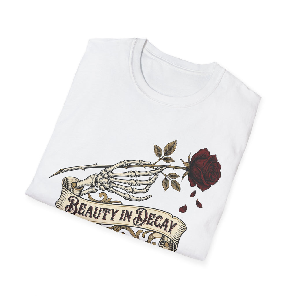 Beauty in Decay T-Shirt - Skeleton Hand & Rose Gothic Tattoo Tee