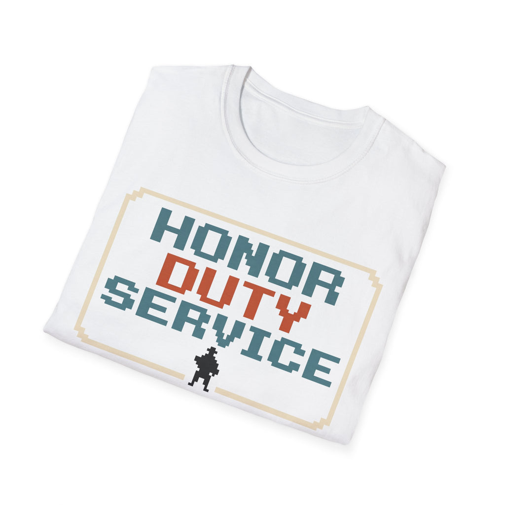Honor Duty Service T-Shirt - Retro Pixel Veteran Tribute Tee