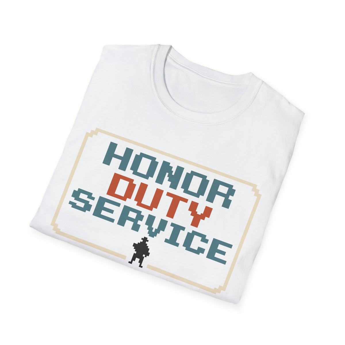 Honor Duty Service T-Shirt - Retro Pixel Veteran Tribute Tee