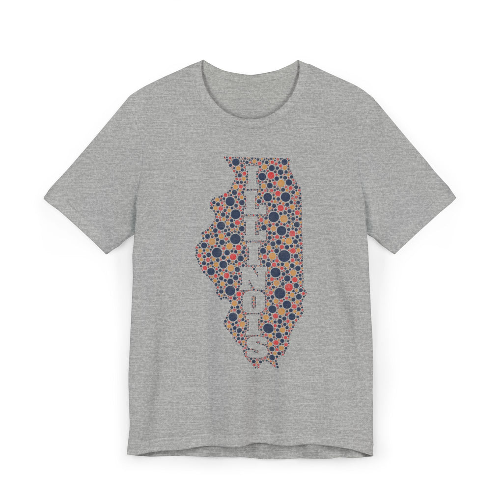 Illinois State Floral Polka Dot T-Shirt | Illinois Outline Graphic Tee