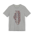 Illinois State Floral Polka Dot T-Shirt | Illinois Outline Graphic Tee