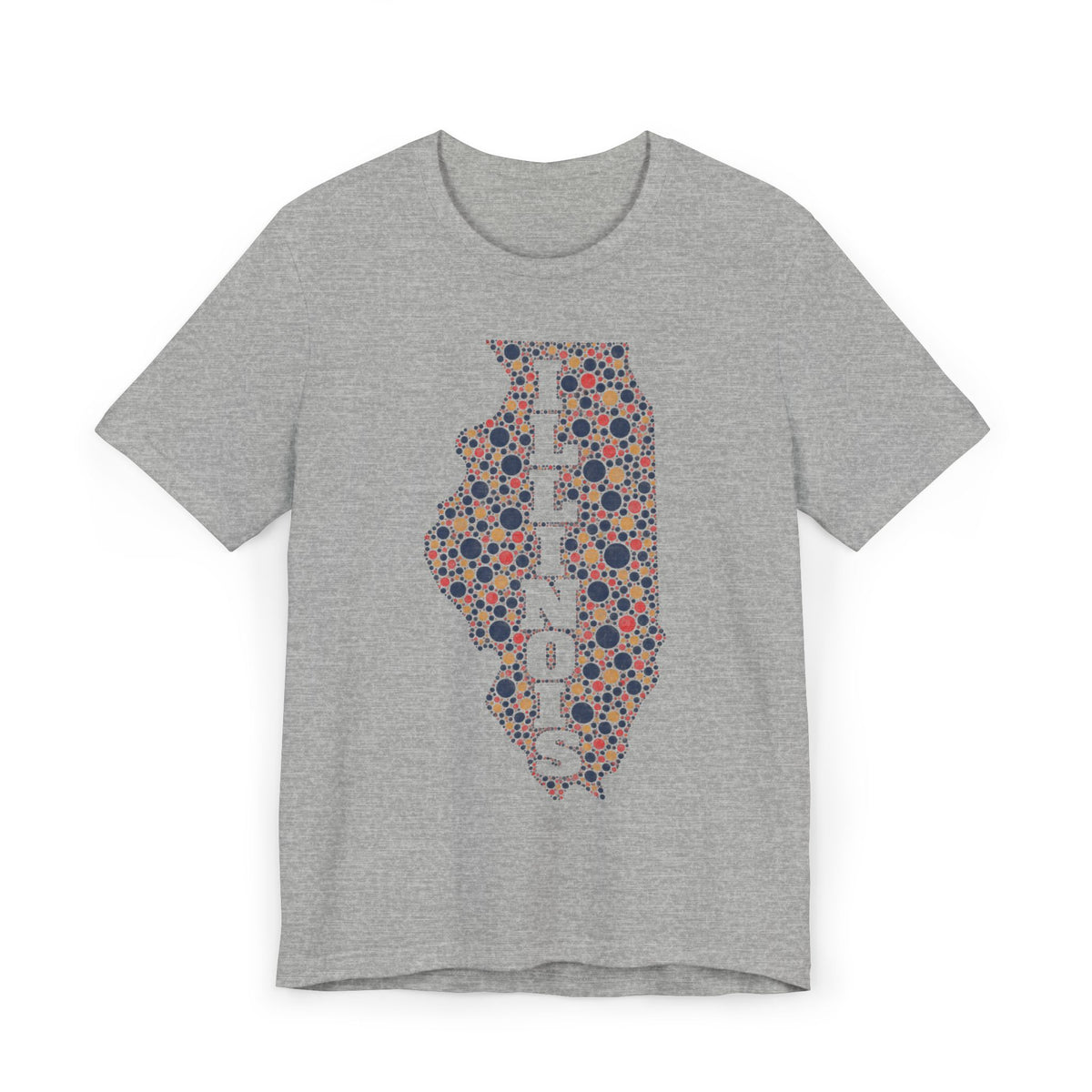 Illinois State Floral Polka Dot T-Shirt | Illinois Outline Graphic Tee