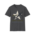 Dark gray crewneck t-shirt with jet graphic and “Liberty Flightline Generations in Service” print