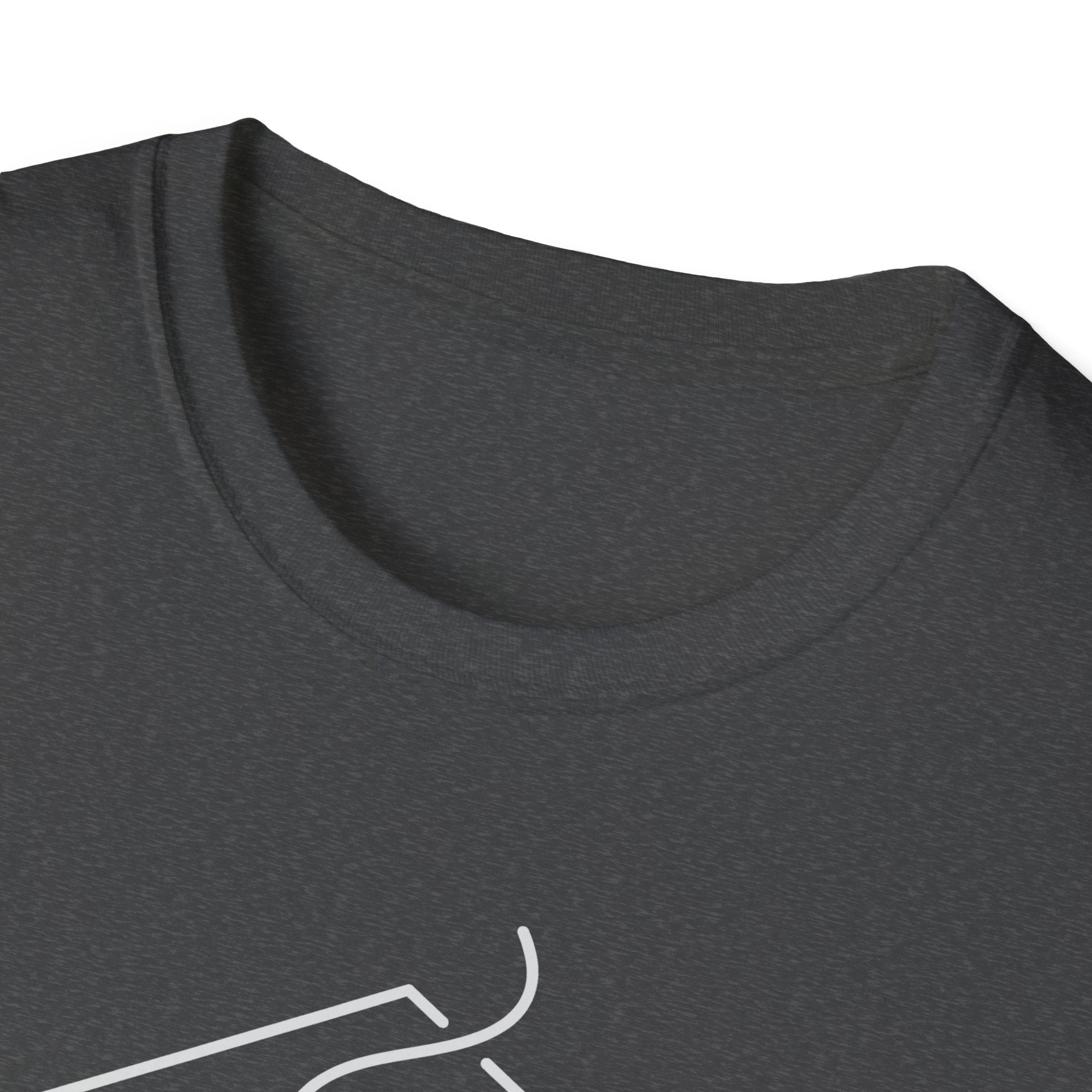 Dark charcoal T-shirt with crew neck and speckled texture