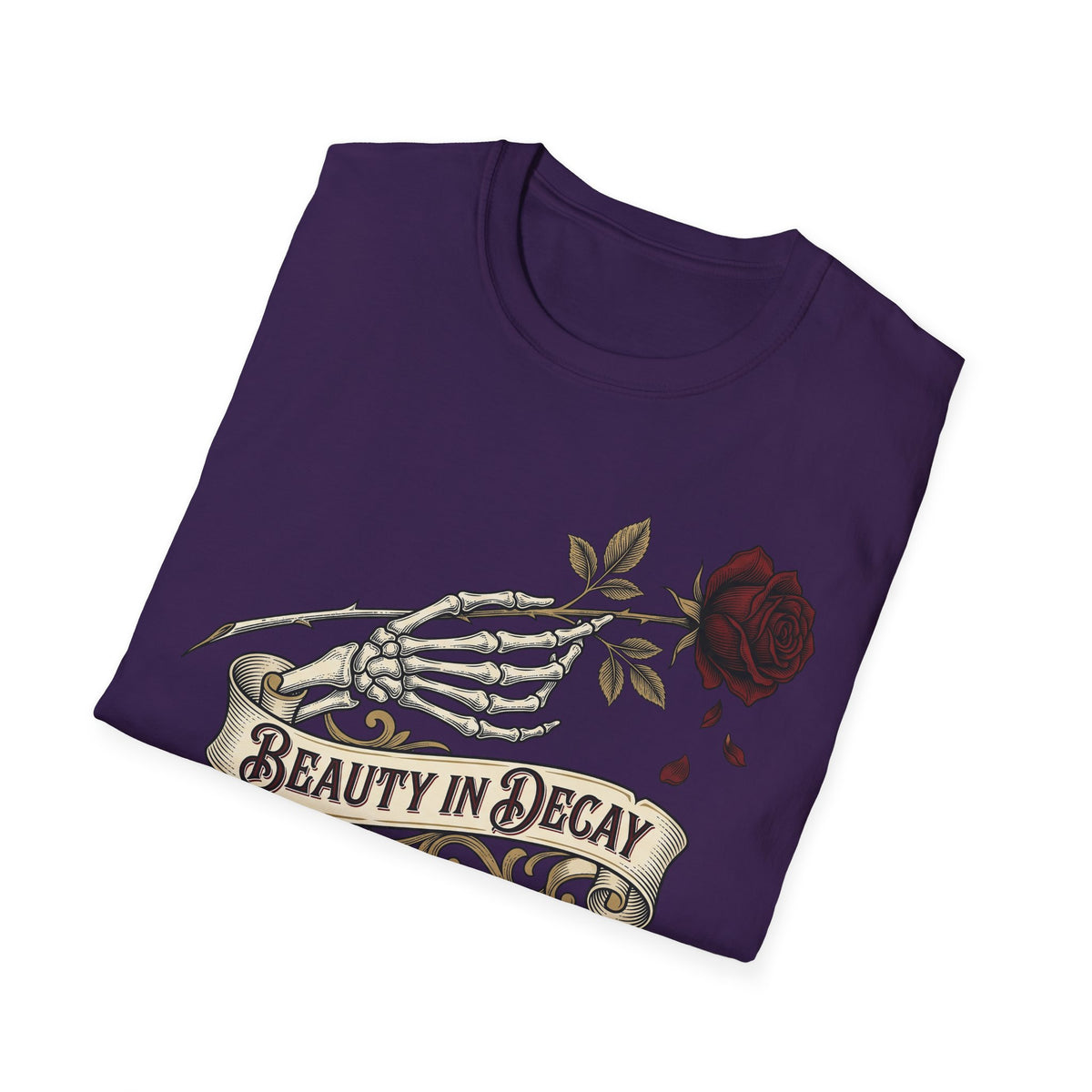 Beauty in Decay T-Shirt - Skeleton Hand & Rose Gothic Tattoo Tee