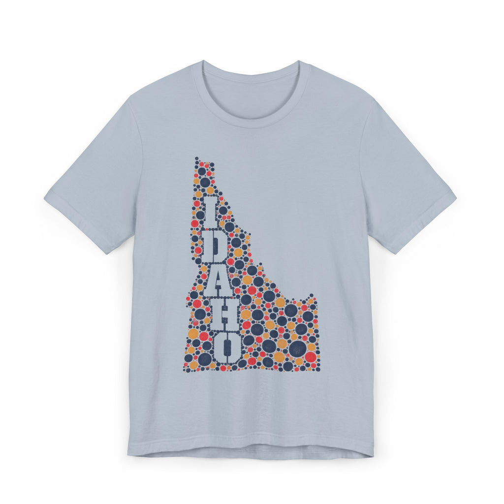 Idaho Polka Dot State Outline T-Shirt | Colorful Idaho Map Graphic Tee