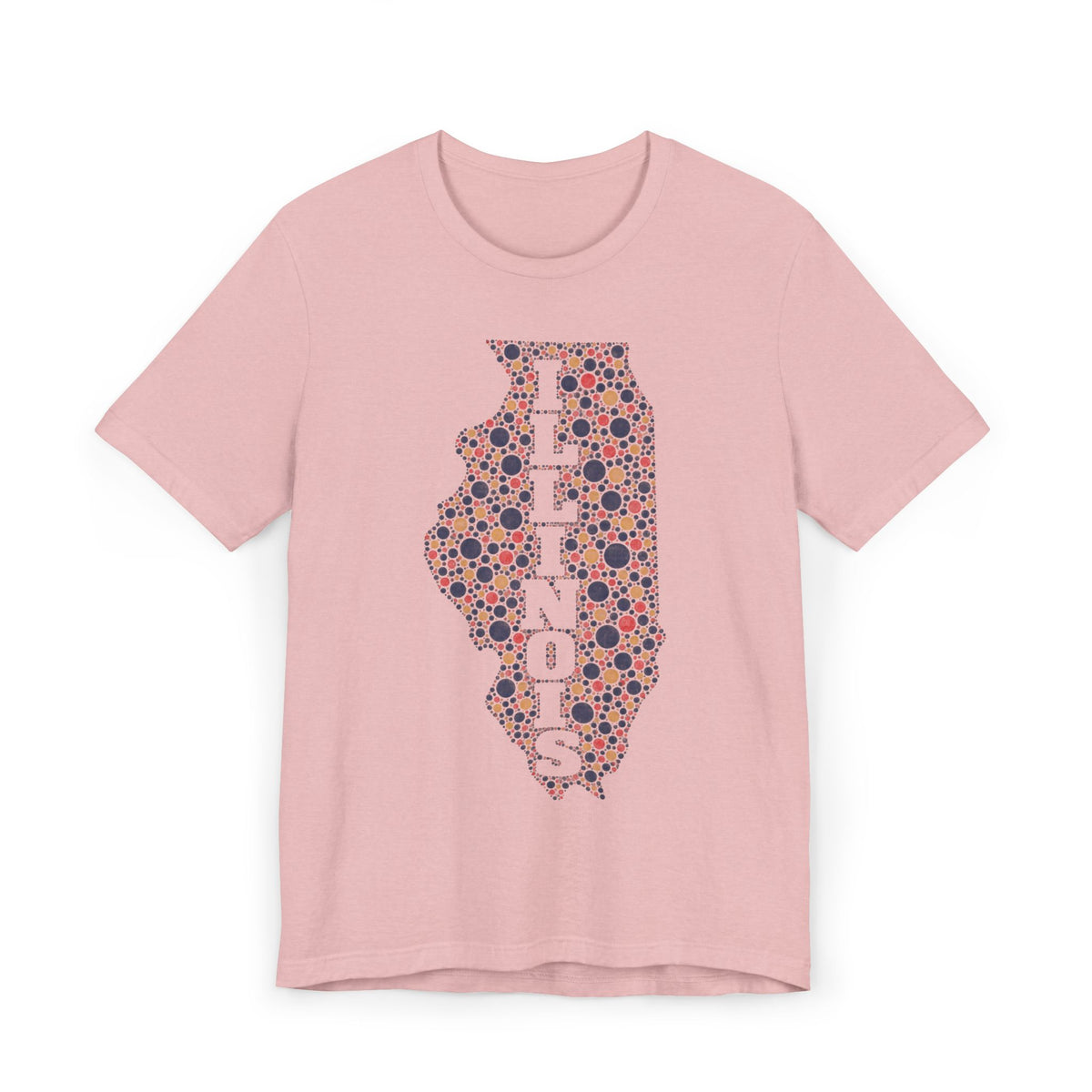 Illinois State Floral Polka Dot T-Shirt | Illinois Outline Graphic Tee