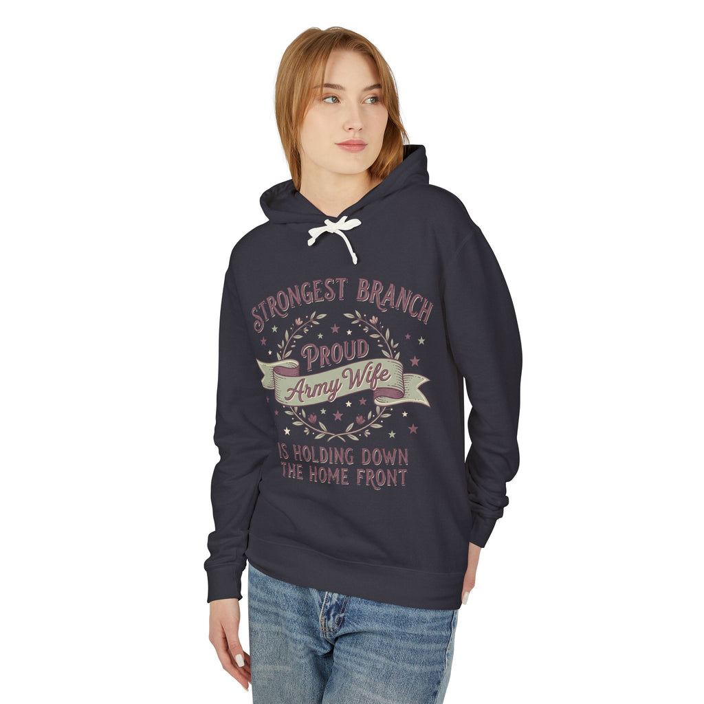Black hoodie with colorful front graphic, hood and drawstring, front view