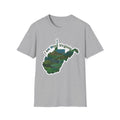 Sport Grey T-shirt with West Virginia map graphic and 'I am West Virginia' text