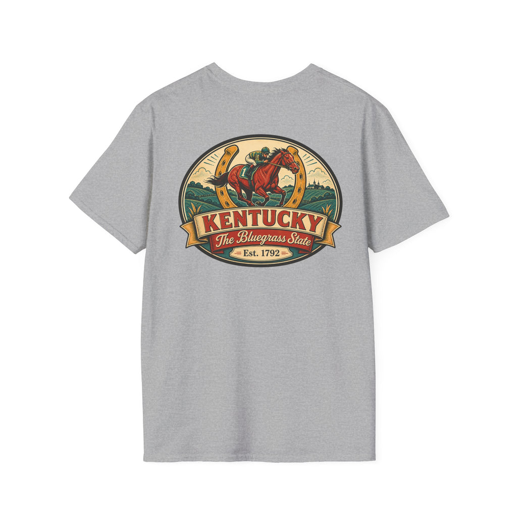 Sport grey T-shirt with Kentucky logo and horse graphic, Est. 1792.