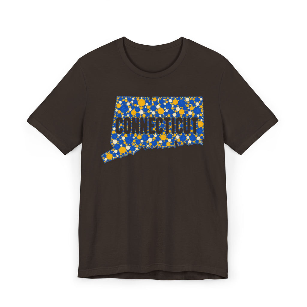 Connecticut State Floral Pattern T-Shirt | Connecticut Map Outline Graphic Tee