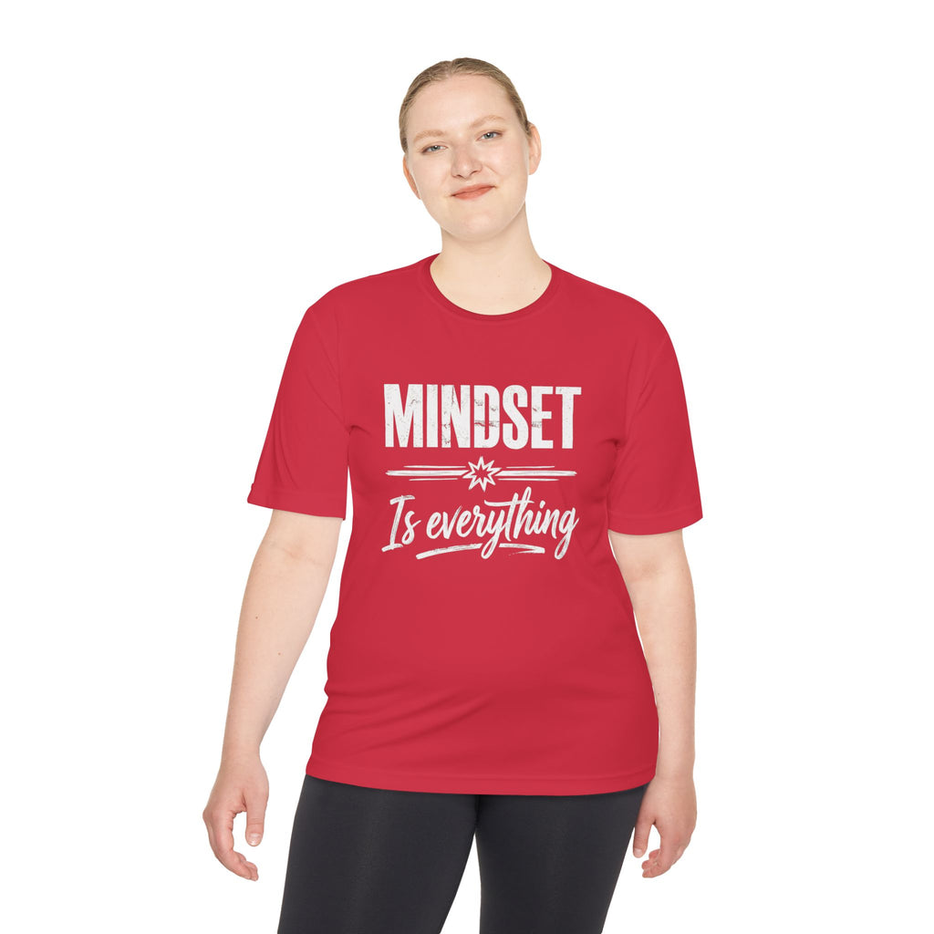Mindset Is Everything T‑Shirt roja con el texto “It’s everything” en el pecho